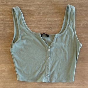 SHEIN Essnce Notch Neck Rib-Knit Tank Top